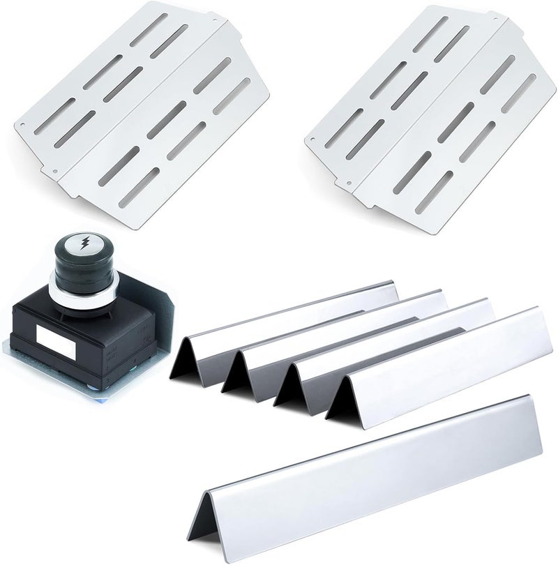 Charbrofire 65505 Heat Deflectors 7621 Flavorizer Bars 7629 Igniter Genesis Replacement Parts for Weber Genesis Grill Parts with Front Control 300 Series E-310 E-320 E-330 S-310 S320 S-330 EP-310 EP-320 EP-330 - Image 1